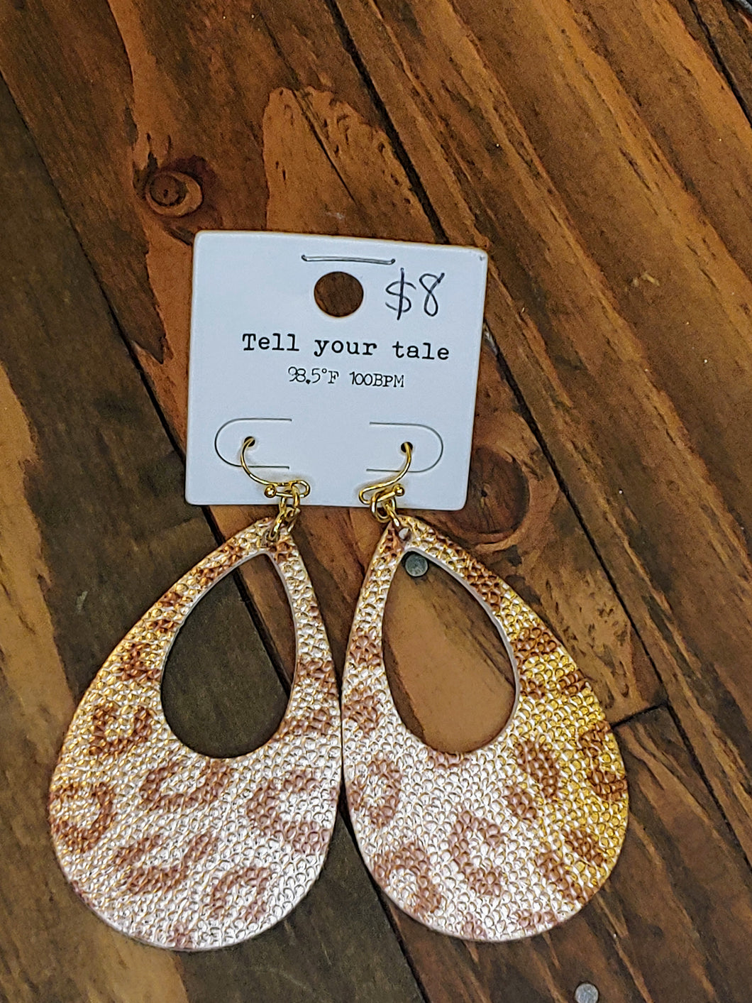 Faux leather leopard Printed shimmer Earrings
