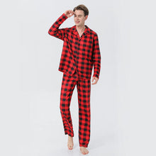 Load image into Gallery viewer, Men Plaid Collared Neck Shirt and Pants Set