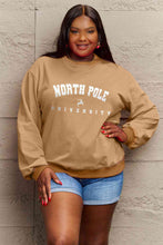 Load image into Gallery viewer, Simply Love Full Size NORTH POLE UNIVERSITY Graphic Sweatshirt