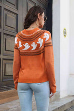 Load image into Gallery viewer, Ribbed Round Neck Long Sleeve Pullover Sweater