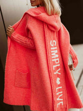 Load image into Gallery viewer, Full Size SIMPLY LIVE Hooded Cardigan