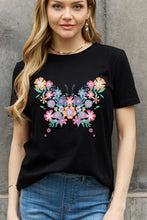 Load image into Gallery viewer, Simply Love Full Size Flower Butterfly Graphic Cotton Tee