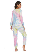 Load image into Gallery viewer, Tie-Dye Top and Drawstring Pants Lounge Set