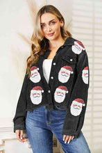 Load image into Gallery viewer, Santa Sequin Raw Hem Jacket