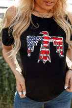 Load image into Gallery viewer, US Flag Bird Graphic Cold-Shoulder Tee