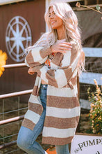 Load image into Gallery viewer, Striped Open Front Long Sleeve Cardigan