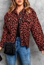 Load image into Gallery viewer, Double Take Leopard Print Raw Hem Jacket
