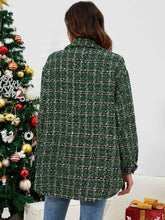 Load image into Gallery viewer, Plaid Collared Neck Button Front Jacket