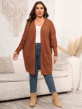 Load image into Gallery viewer, Plus Size Open Front Cardigan With Pockets