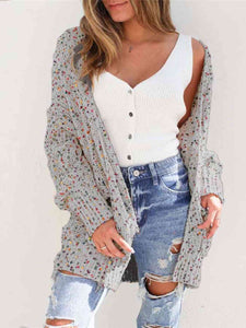 Multicolored Open Front Cardigan