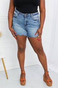 Judy Blue Full Size Raw Hem Denim Shorts