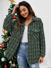 Load image into Gallery viewer, Plaid Collared Neck Button Front Jacket