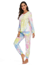 Load image into Gallery viewer, Tie-Dye Top and Drawstring Pants Lounge Set