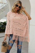 Load image into Gallery viewer, Fringe V-Neck Knit Poncho