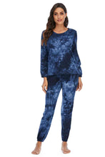 Load image into Gallery viewer, Tie-Dye Top and Drawstring Pants Lounge Set