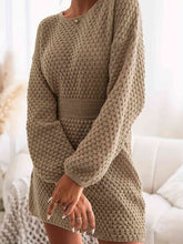 Load image into Gallery viewer, Round Neck Long Sleeve Sweater Dress