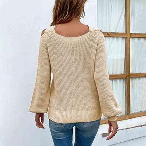 Crisscross Cold-Shoulder Sweater