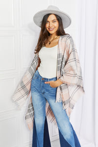 Leto Punch of Plaid Lightweight Poncho