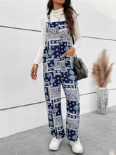 Load image into Gallery viewer, Printed Straight Leg Jumpsuit with Pockets
