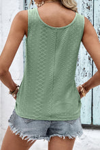 Load image into Gallery viewer, Decorative Button Hem Detail Eyelet Tank