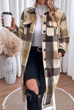 Load image into Gallery viewer, Plaid Button Down Longline Coat