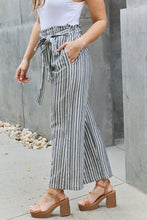 Load image into Gallery viewer, Heimish Find Your Path Full Size Paperbag Waist Striped Culotte Pants