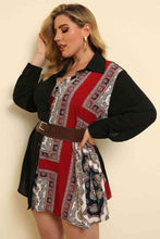 Load image into Gallery viewer, Plus Size Color Block Button Front Shirt