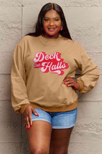 Load image into Gallery viewer, Simply Love Full Size DECK THE HALLS Graphic Sweatshirt