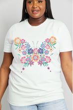 Load image into Gallery viewer, Simply Love Full Size Flower Butterfly Graphic Cotton Tee