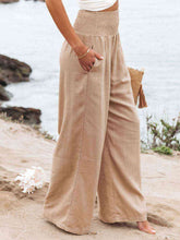 Load image into Gallery viewer, Full Size Smocked Waist Wide Leg Pants