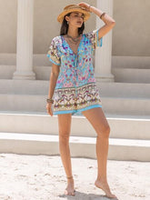 Load image into Gallery viewer, Tied Printed Short Sleeve Romper