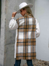 Load image into Gallery viewer, Plaid Dropped Shoulder Longline Coat