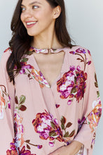 Load image into Gallery viewer, ODDI Full Size Floral Bell Sleeve Crepe Top