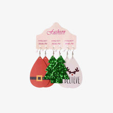 Load image into Gallery viewer, Christmas PU Earrings Set