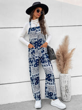 Load image into Gallery viewer, Printed Straight Leg Jumpsuit with Pockets