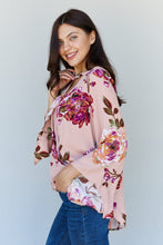 Load image into Gallery viewer, ODDI Full Size Floral Bell Sleeve Crepe Top