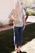 Load image into Gallery viewer, Two-Tone Animal Print Cutout Tee