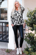 Load image into Gallery viewer, Leopard Round Neck Dropped Shoulder Top