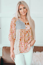 Load image into Gallery viewer, Floral V-Neck Babydoll Blouse