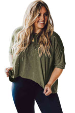 Load image into Gallery viewer, Plus Size Round Neck Half Sleeve Blouse