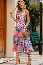 Load image into Gallery viewer, Floral Tied Cutout Split Spaghetti Strap Dress