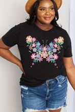 Load image into Gallery viewer, Simply Love Full Size Flower Butterfly Graphic Cotton Tee