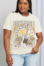 Load image into Gallery viewer, Simply Love Full Size ROCK &amp; ROLL WORLD TOUR Graphic Cotton Tee