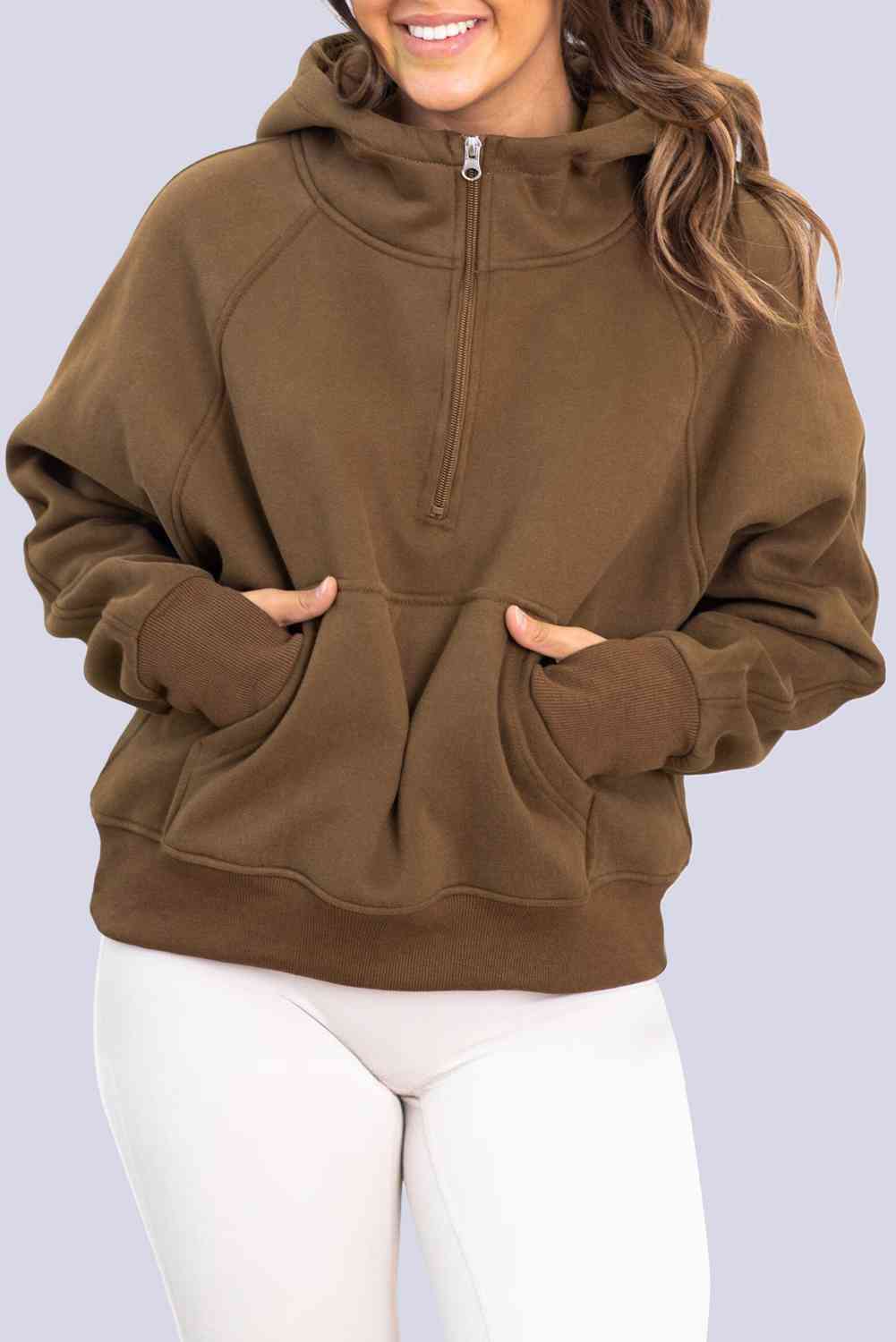 Half-Zip Long Sleeve Hoodie