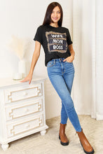 Load image into Gallery viewer, Simply Love WIFE MOM BOSS Leopard Graphic T-Shirt