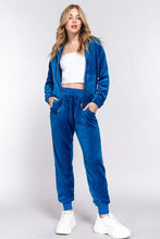 Load image into Gallery viewer, ACTIVE BASIC Faux Fur Zip Up Long Sleeve Hoodie and Joggers Set