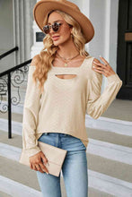 Load image into Gallery viewer, Cold Shoulder Square Neck Cutout Blouse