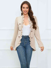 Load image into Gallery viewer, Ruffled Long Sleeve Blazer