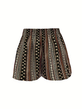 Load image into Gallery viewer, Plus Size Printed High Waist Shorts