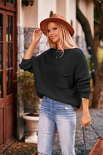 Load image into Gallery viewer, Round Neck Sweater with Pocket